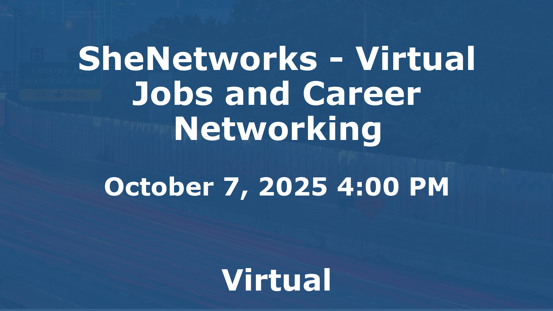 SheNetworks - Virtual Jobs and Career Networking event image